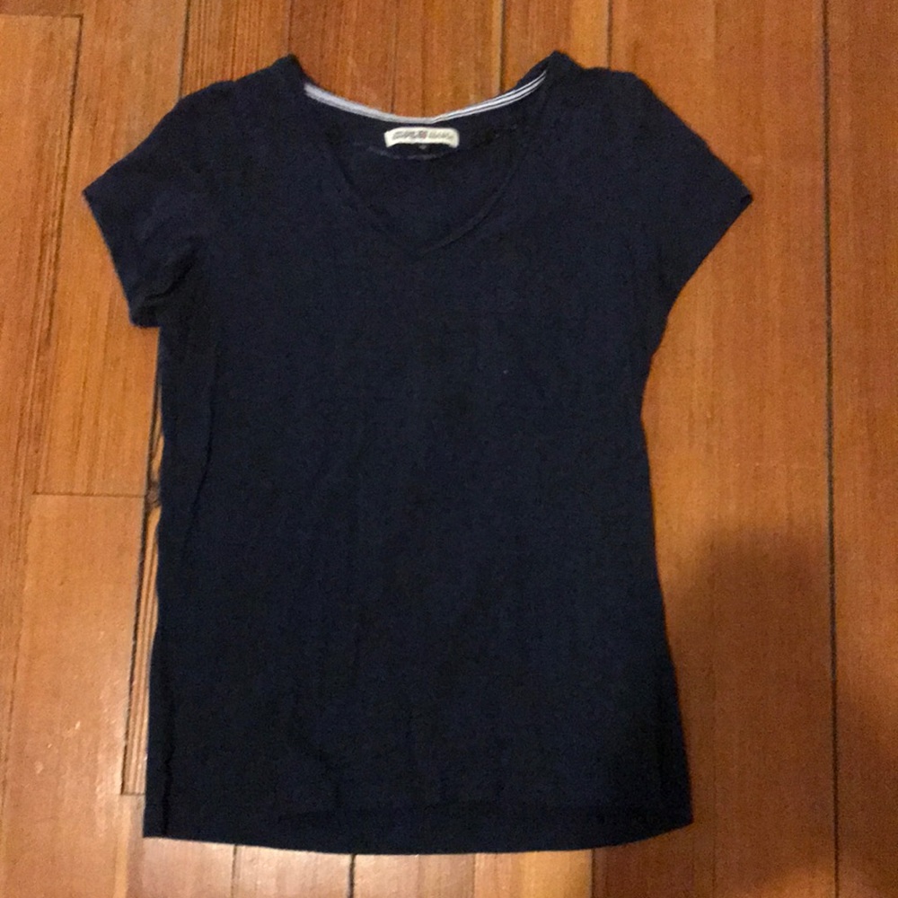 Soft Blue V-Neck with Pocket Detail
